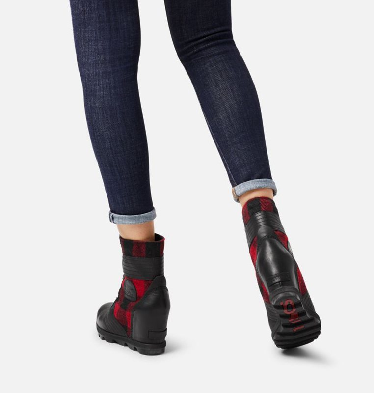 Womens Wedges Black/Red - Sorel Lexie™ Boot - 298-WMYSJI